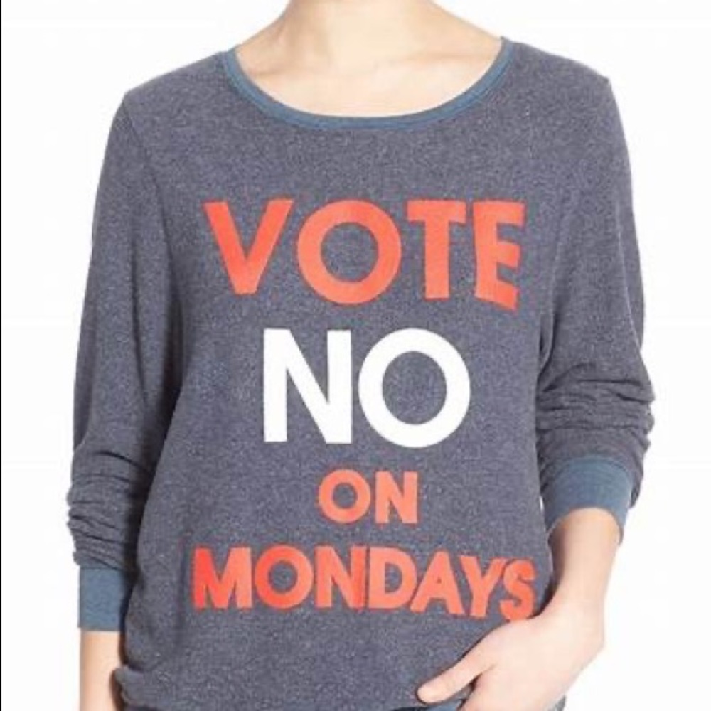 Wildfox Vote No On Mondays Baggy Beach Jumper Swearshirt, sweater, lounge wear